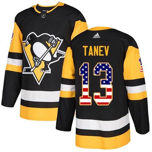 Adidas Pittsburgh Penguins #13 Brandon Tanev Black Home Authentic USA Flag Stitched Youth NHL Jersey